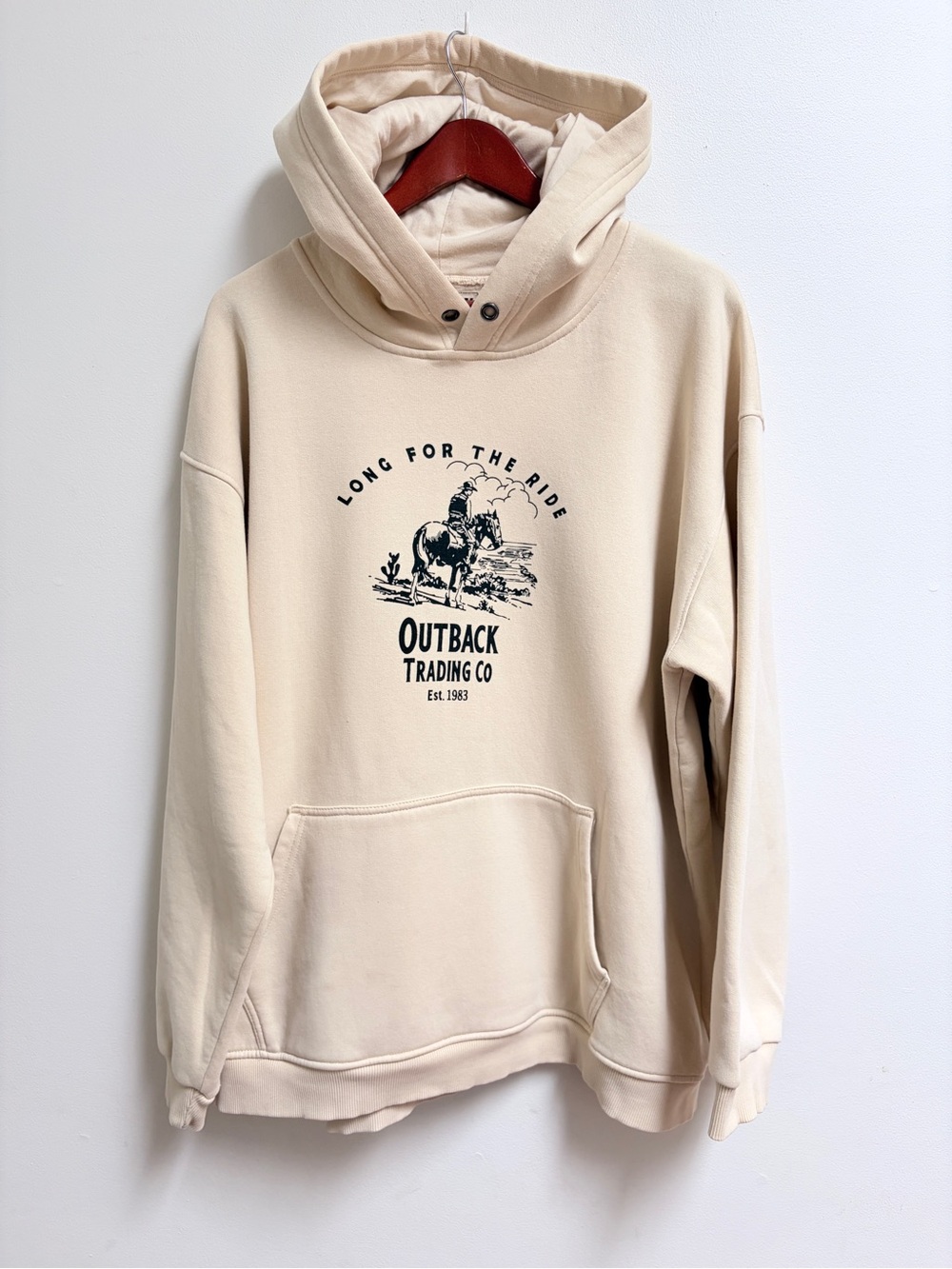 Outback Trading Co. Ashby Hoodie in Cream XXL - Long For The Ride Graphic